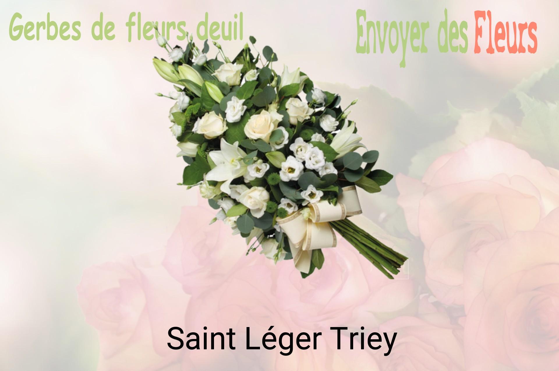 Gerbe de fleurs de deuil livrée à Saint-Léger-Triey